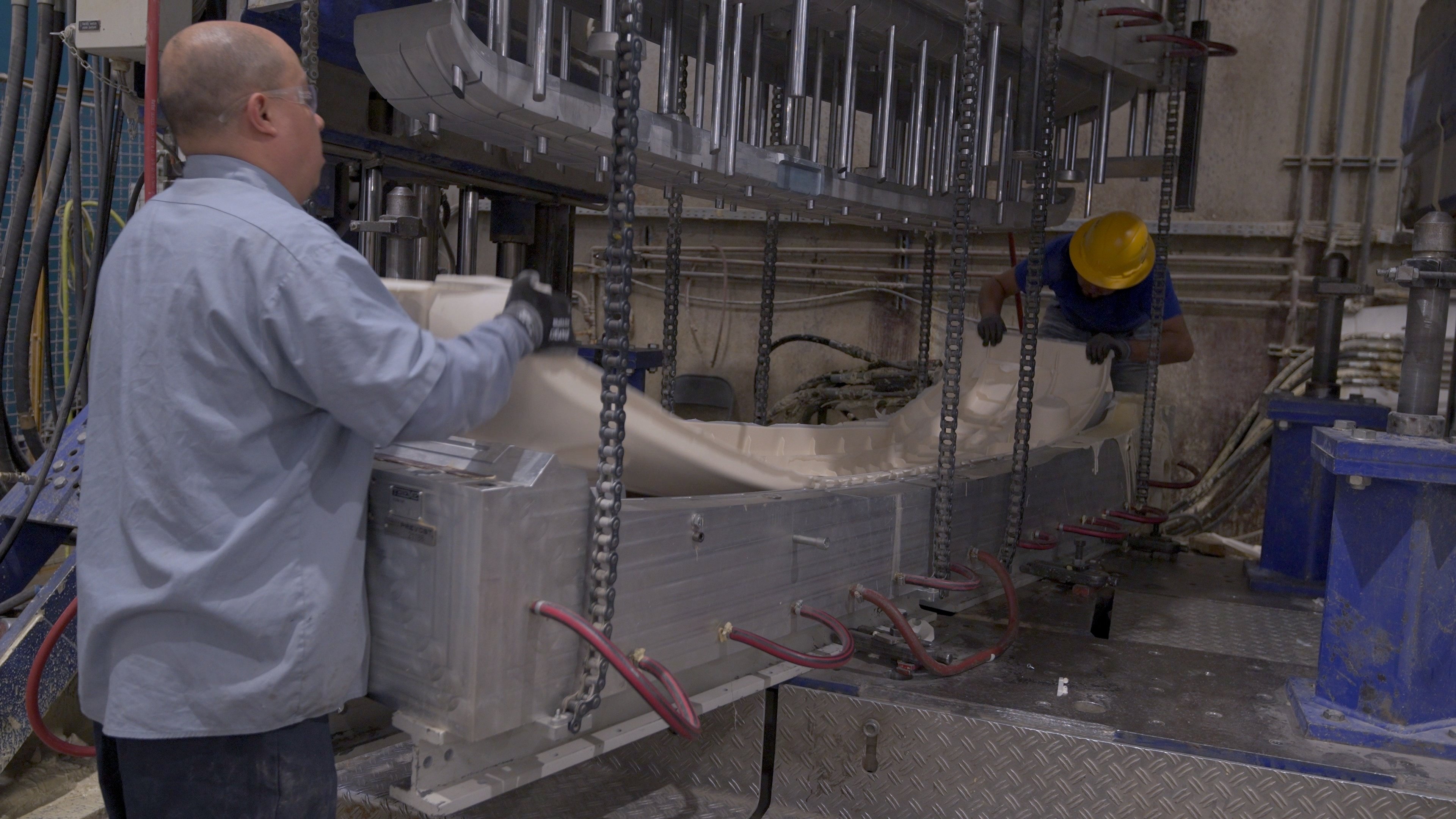 removing a bumper from the mold